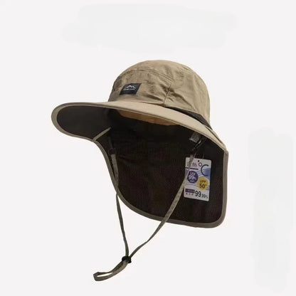 Unisex Wide Brim Waterproof Sun Hat with Neck Flap