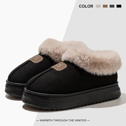 Unisex Fleece Lined EVA Winter Slippers with Ankle Cover