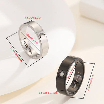 2 Piece Glow in the Dark Couple Rings Set