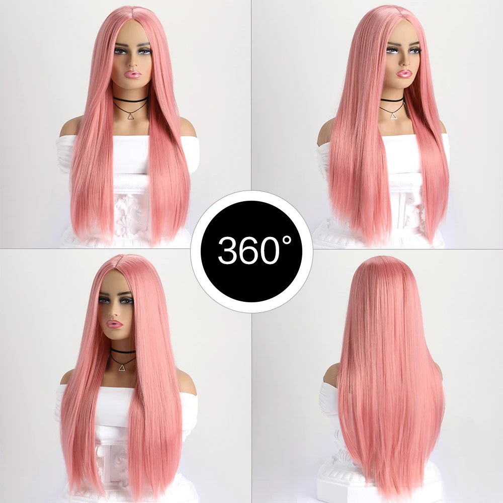 Women's 26 Inch Long Straight Synthetic Cosplay Wig