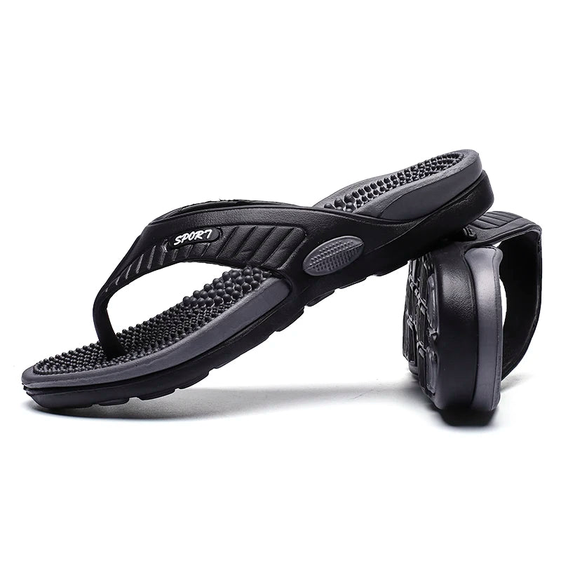 Men’s Massage Flip Flops Breathable Summer Beach Sandals Size 46