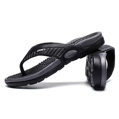 Men’s Massage Flip Flops Breathable Summer Beach Sandals Size 46