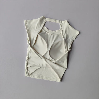 Women's Backless Padded Quick Dry Yoga Crop Top