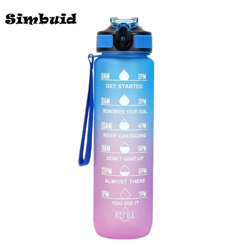 600ml Leak Proof Motivational Sports Water Bottle with Time Marker
