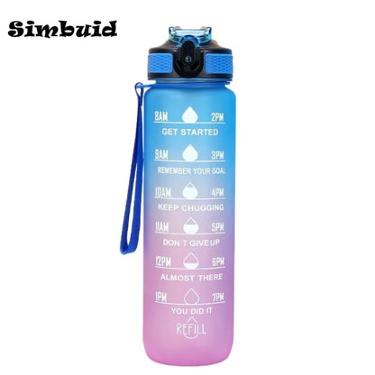 600ml Leak Proof Motivational Sports Water Bottle with Time Marker