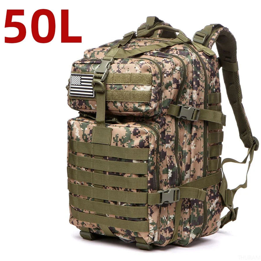 25L or 50L Waterproof Tactical Hiking Backpack