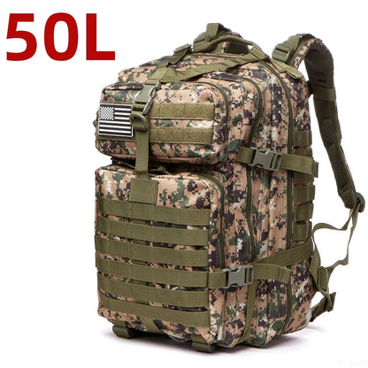 25L or 50L Waterproof Tactical Hiking Backpack