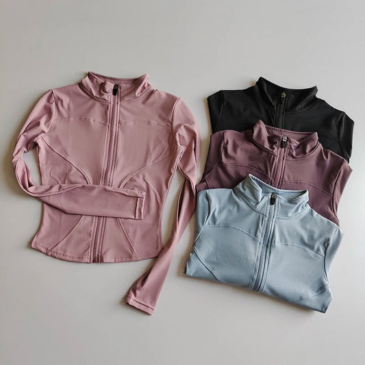 Women's Quick Dry Zip Long Sleeve Fitness Jacket