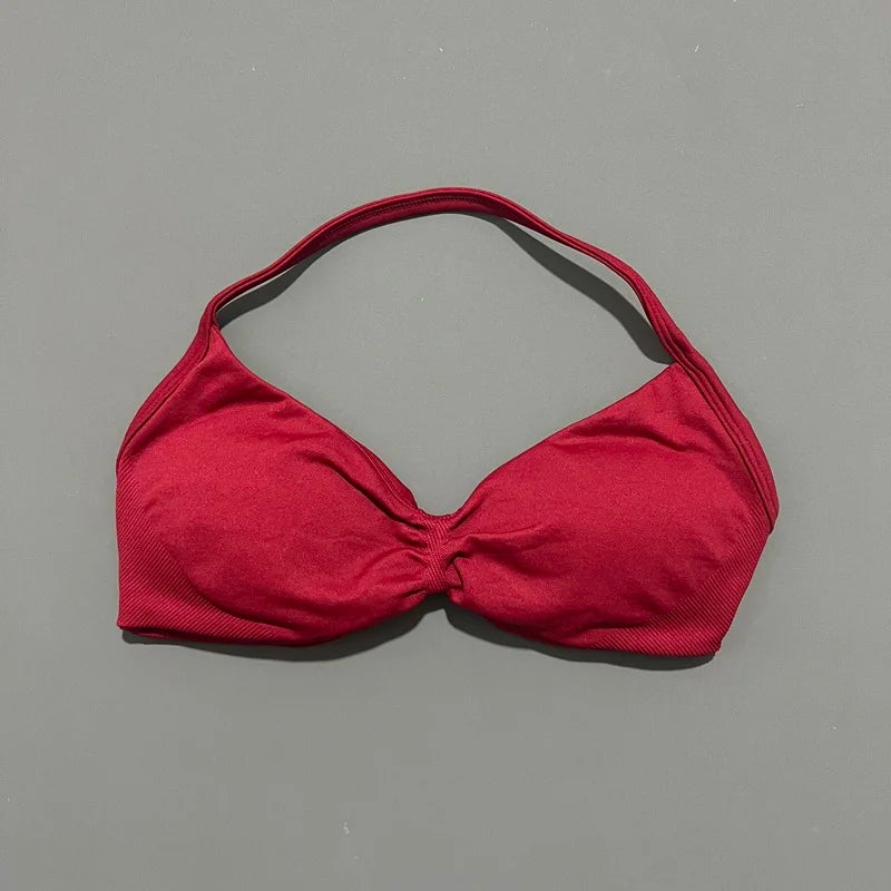 Women's High Support Strappy Halter Sports Bra