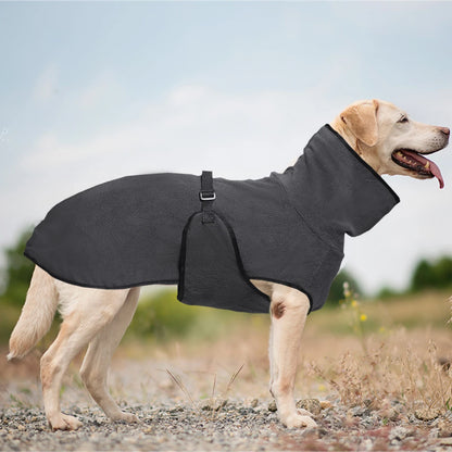 High Collar Warm Windproof Dog Coat with Adjustable Strap for Winter