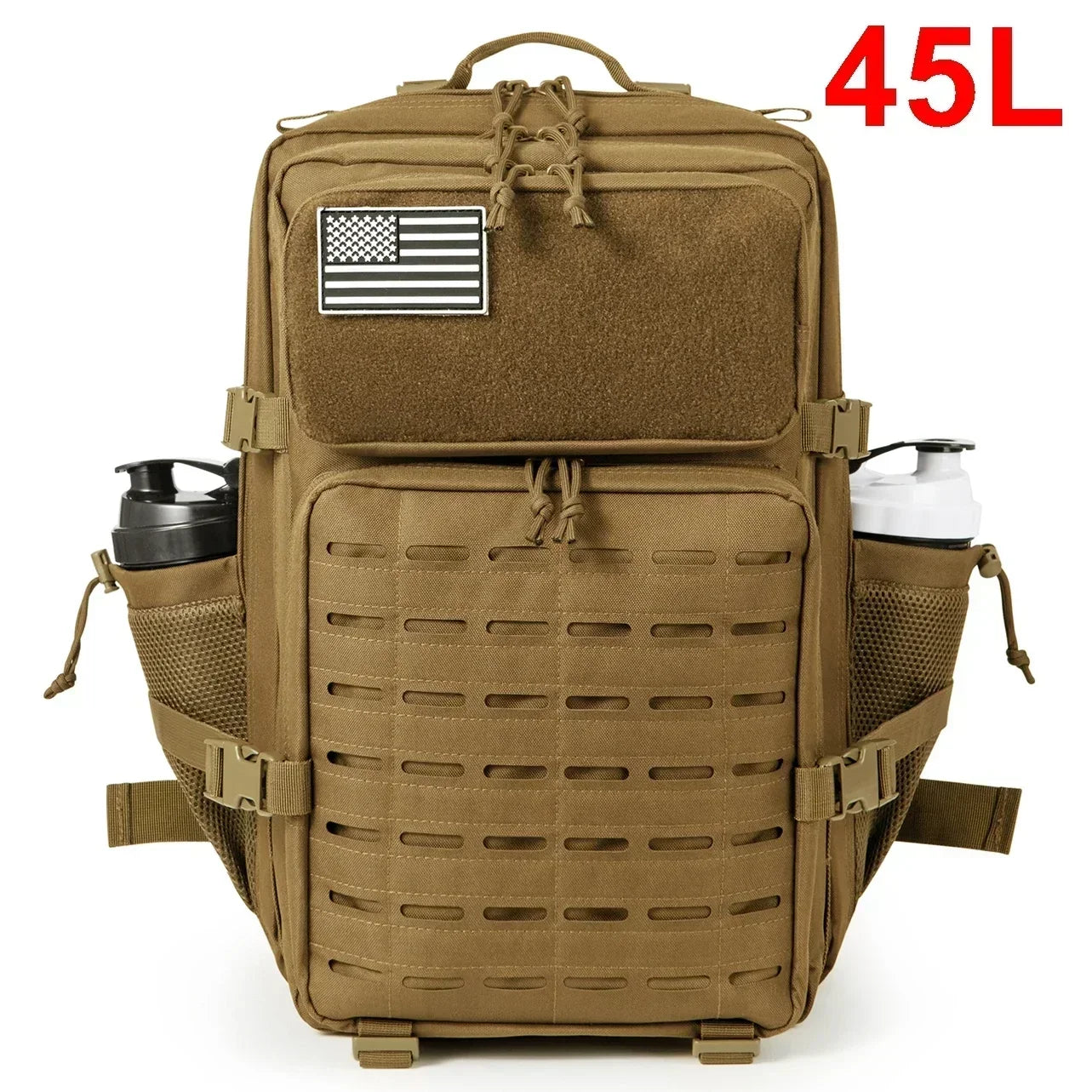 25L or 45L Tactical Hiking Backpack with Bottle Holder