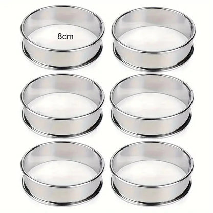 6 Piece Stainless Steel Perforated Tart Ring Set