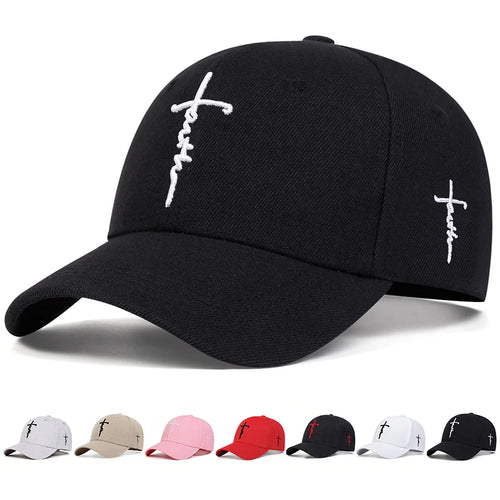 Unisex Faith Embroidered Cotton Snapback Baseball Cap