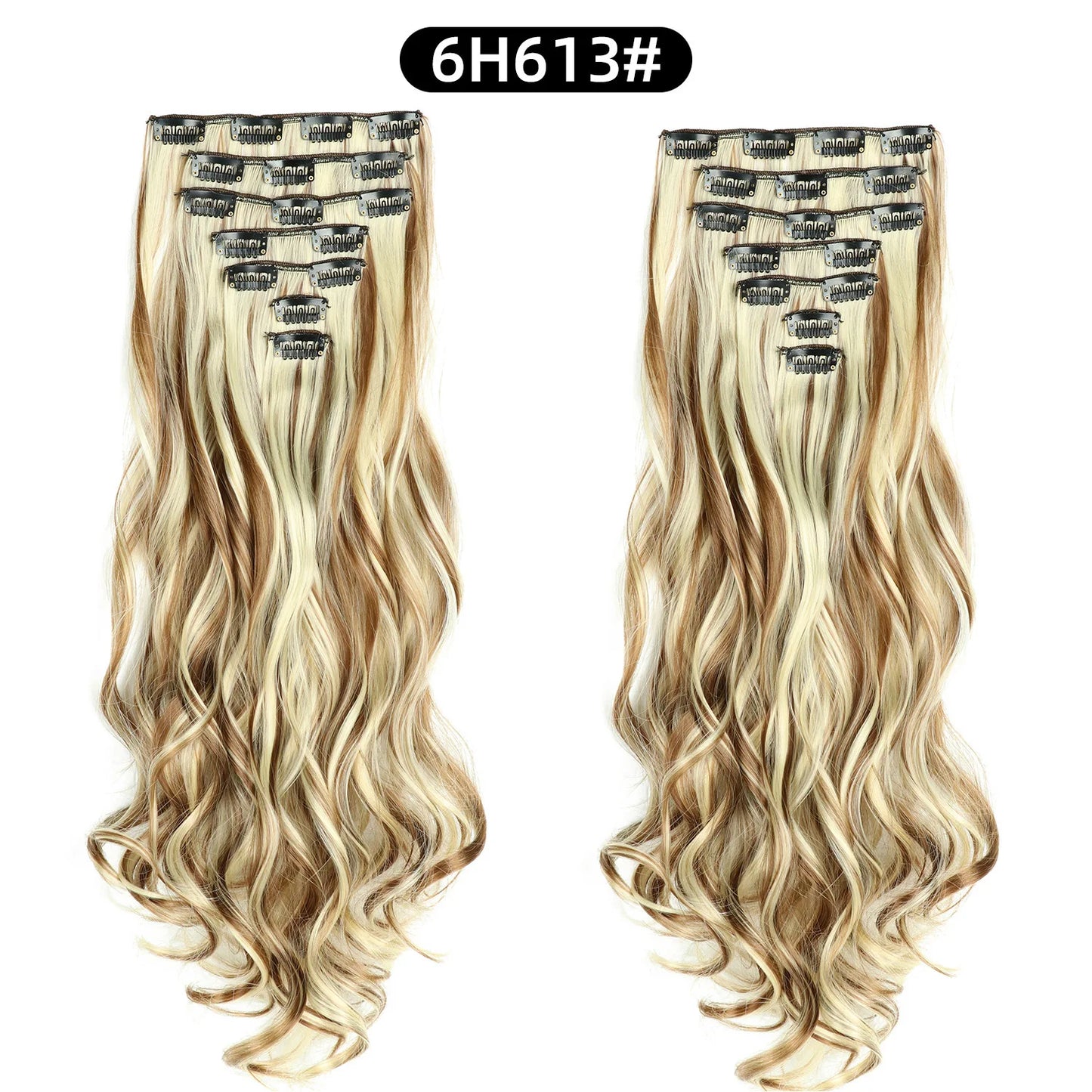 22 Inch Curly Wavy Clip In Hair Extensions 7PCS