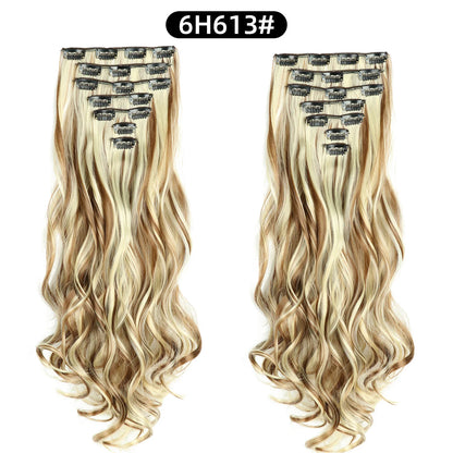 22 Inch Curly Wavy Clip In Hair Extensions 7PCS