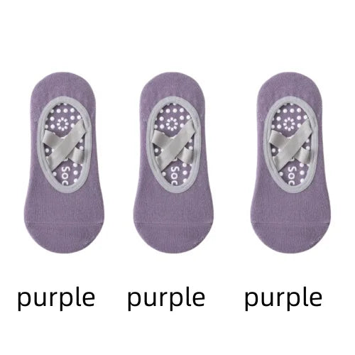 1 or 3 Pairs Women's Anti Slip Yoga Pilates Socks