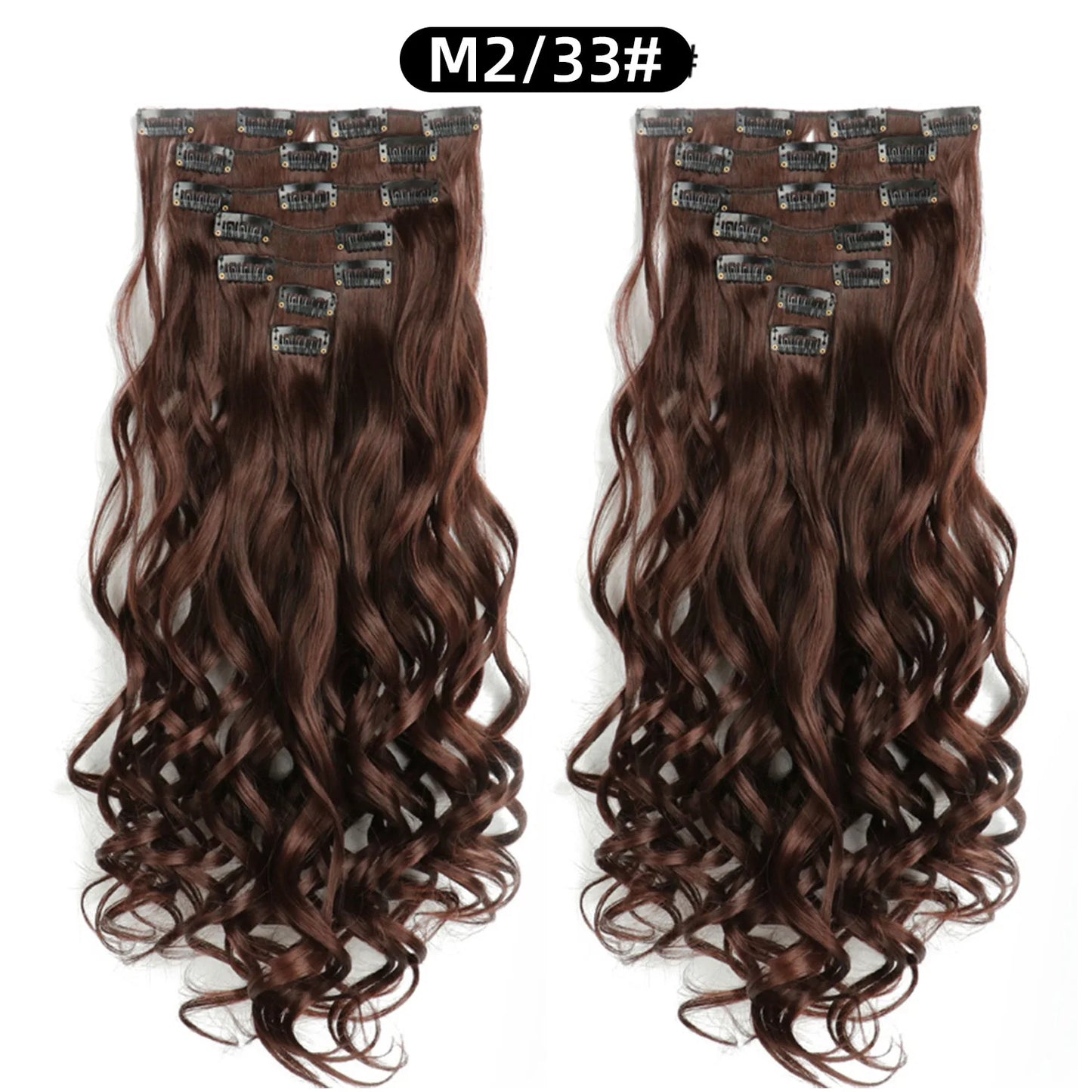 22 Inch Curly Wavy Clip In Hair Extensions 7PCS
