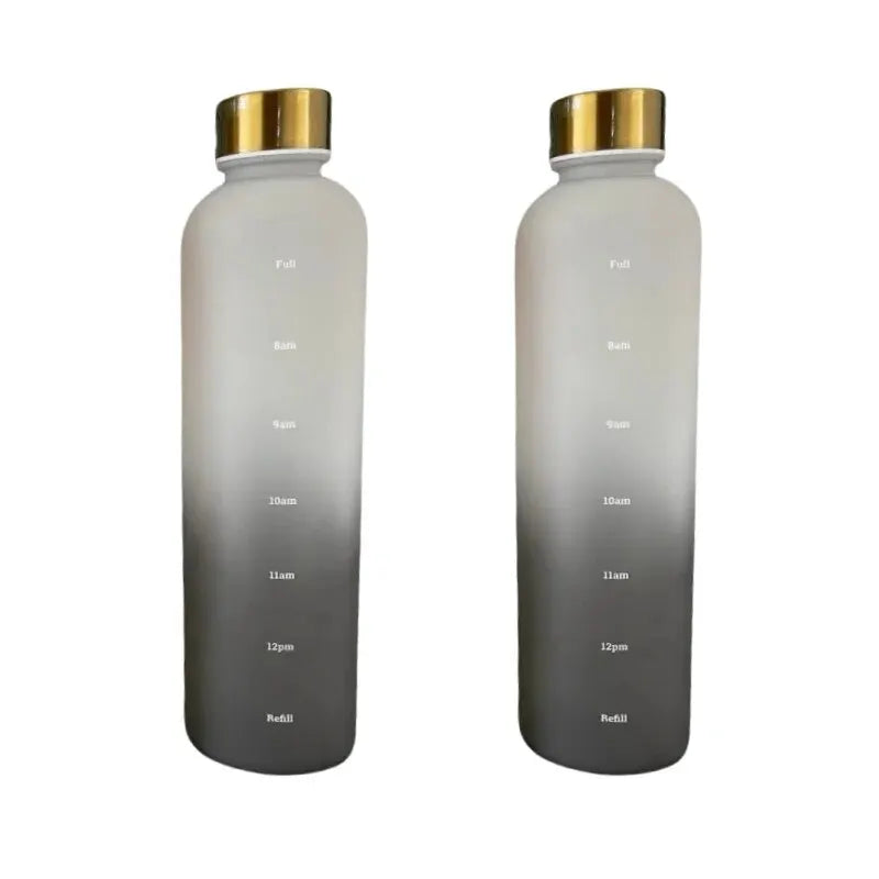 1L BPA Free Motivational Sports Water Bottle with Time Marker