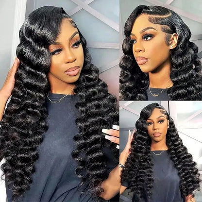 Women's Loose Deep Wave HD Lace Front Human Hair Wig