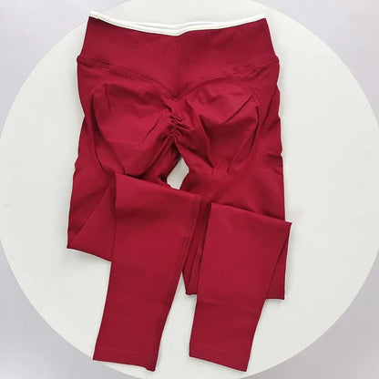 Women's High Waist Seamless Colorblock Butt Lift Leggings