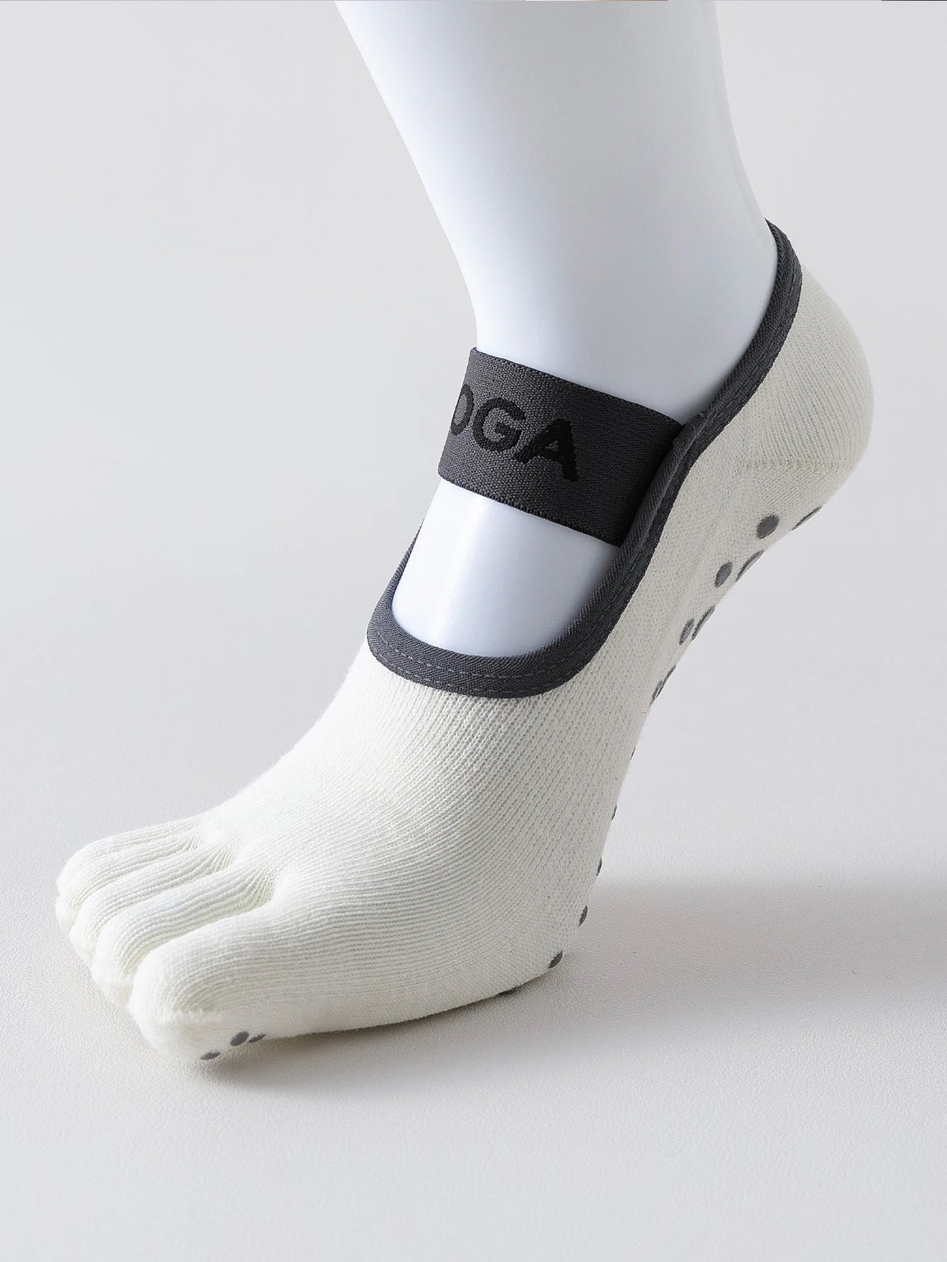 1 Pair Women's Anti Slip Five Toe Yoga Pilates Socks
