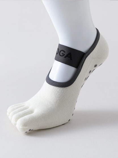 1 Pair Women's Anti Slip Five Toe Yoga Pilates Socks