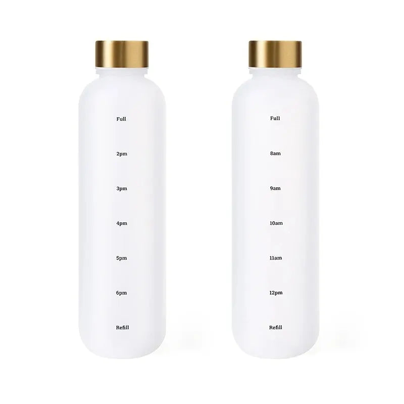 1L BPA Free Motivational Sports Water Bottle with Time Marker