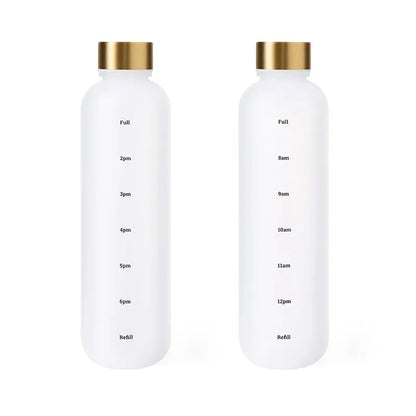 1L BPA Free Motivational Sports Water Bottle with Time Marker