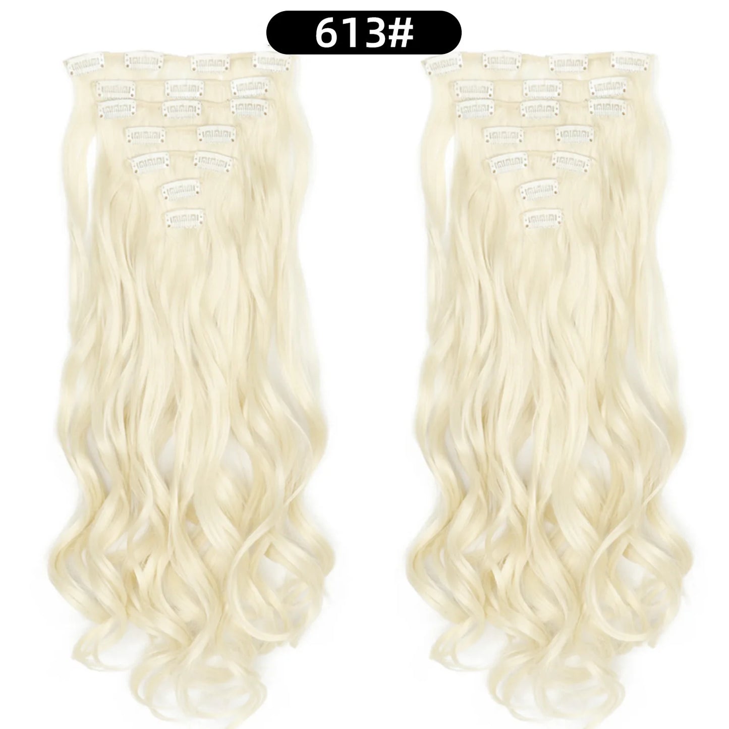 22 Inch Curly Wavy Clip In Hair Extensions 7PCS