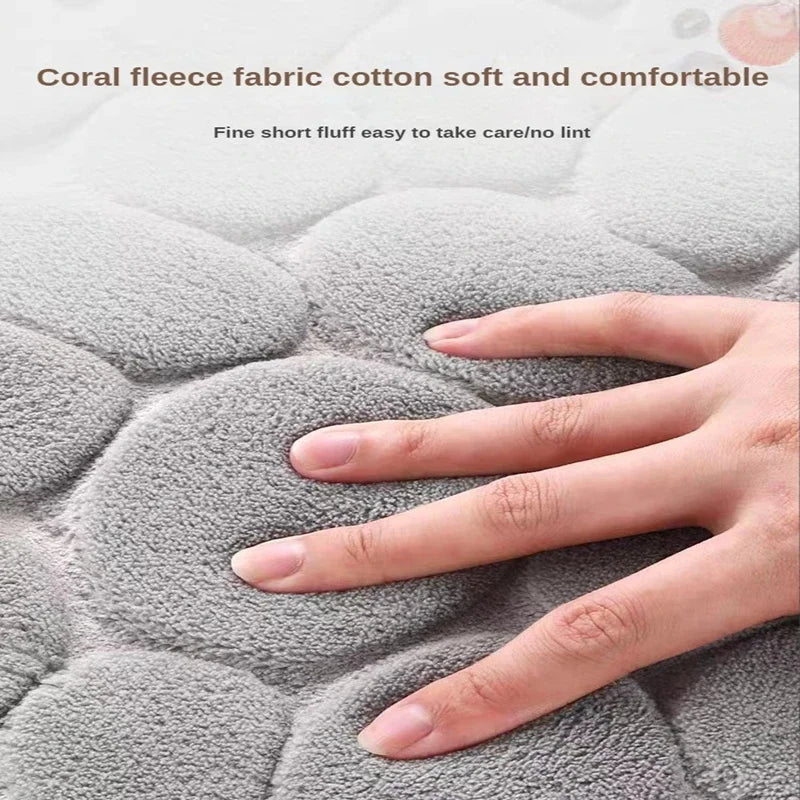 3D Cobblestone Non Slip Absorbent Bathroom Mat Quick Dry Doormat