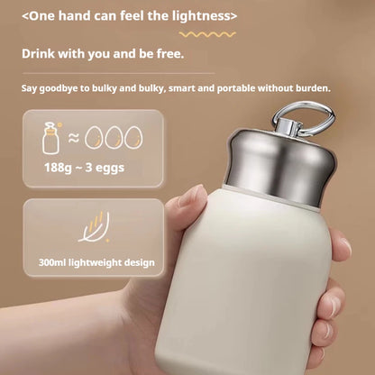 300ml Stainless Steel Mini Travel Thermos Cup with Carry Ring
