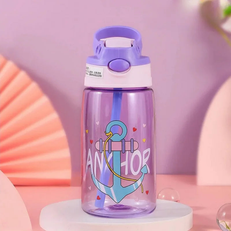Kids Water Bottle with Straw and Handle