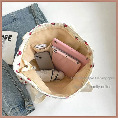 Women’s Printed Corduroy Shoulder Bag Casual Handbag