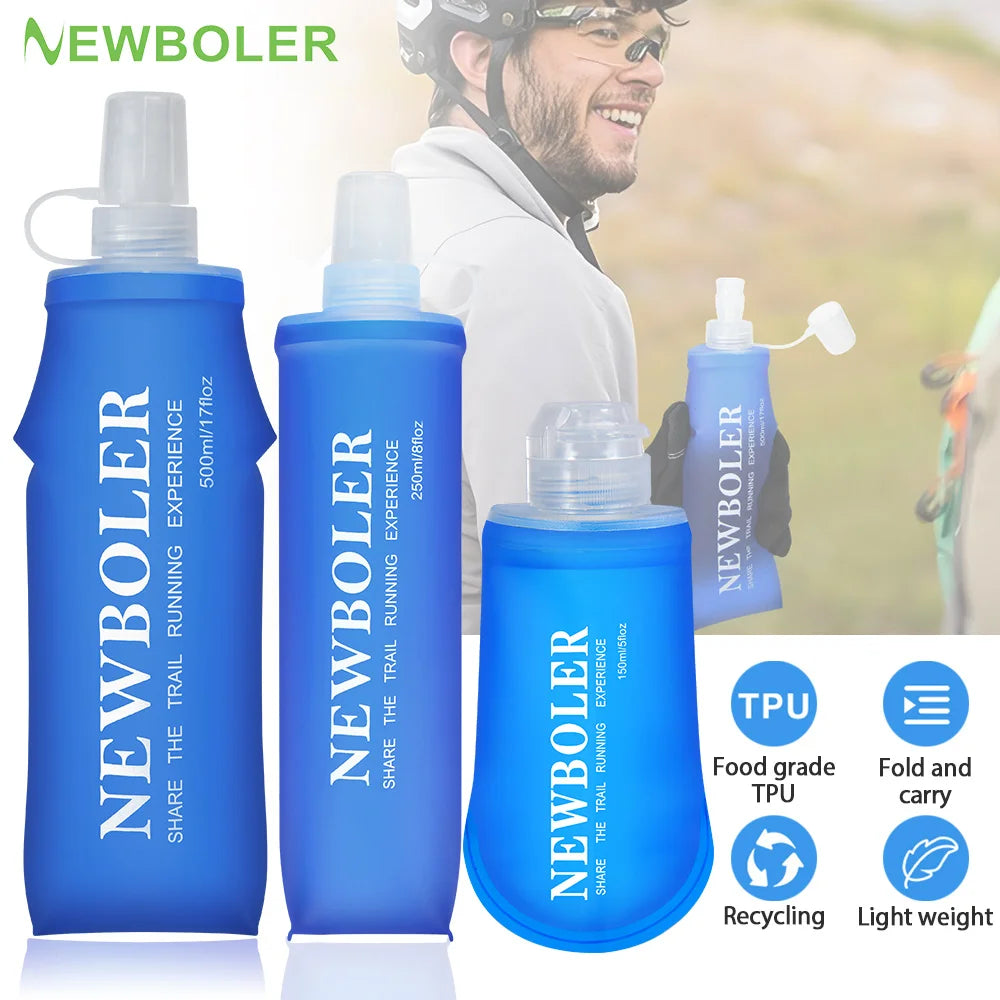 NEWBOLER 150ml to 500ml Collapsible TPU Soft Flask Water Bottle