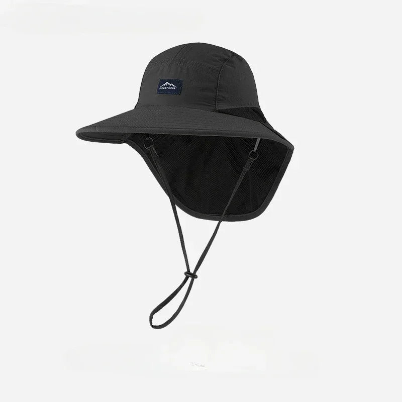 Unisex Wide Brim Quick Dry Fishing Sun Hat with Neck Protection