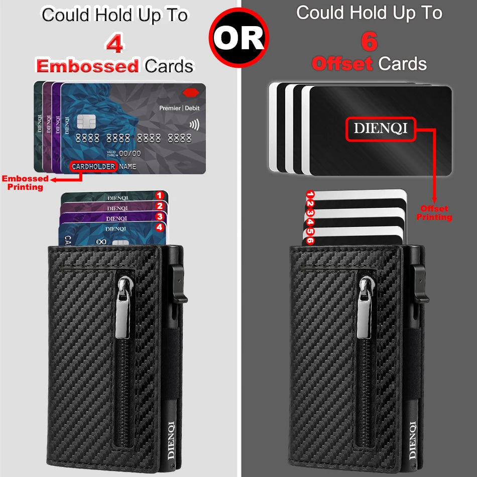 Men’s RFID Leather Card Holder Wallet with Magnetic Coin Purse