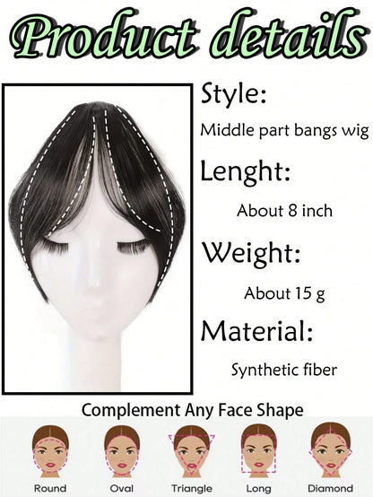 Women's Natural Clip In Middle Part Bangs Hair Extension