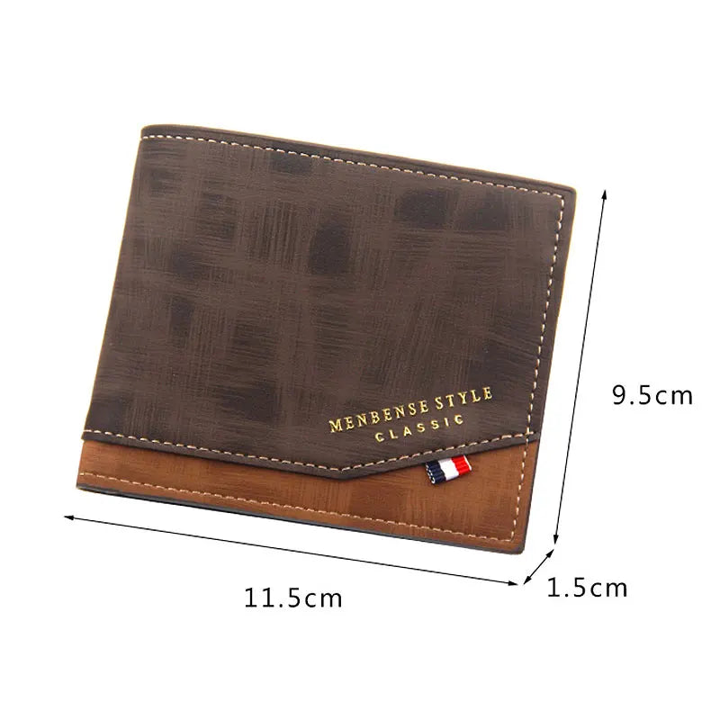 Men's Slim Frosted Leather Wallet with Coin Pocket
