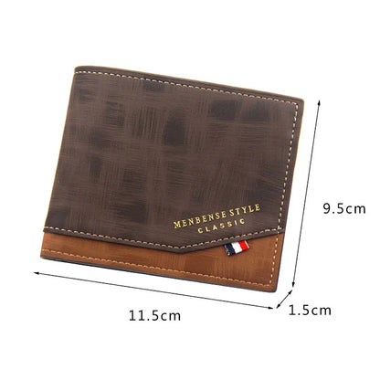 Men's Slim Frosted Leather Wallet with Coin Pocket