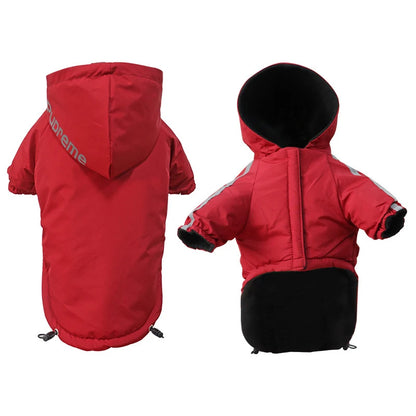 Waterproof Warm Hooded Dog Coat with Reflective Details for Small Dogs & Cats