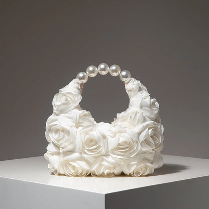 Floral Pearl Evening Clutch Bag for Women Wedding Party Prom Accessories