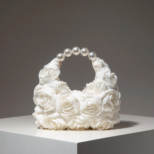 Floral Pearl Evening Clutch Bag for Women Wedding Party Prom Accessories