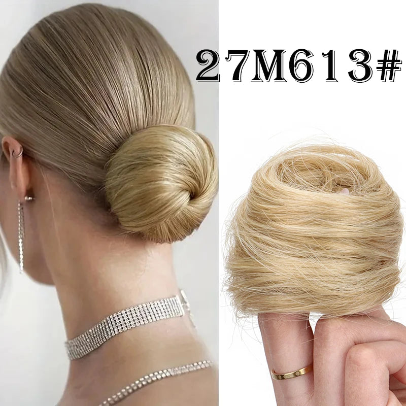 WIGSIN Women's Synthetic Messy Donut Hair Bun Extension