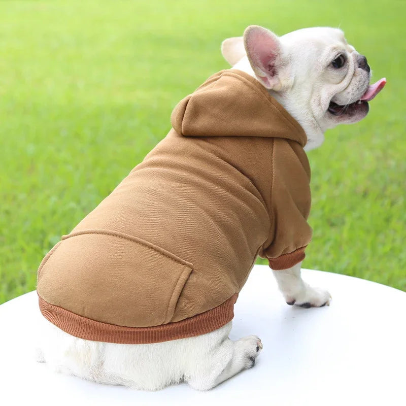 Thick Warm Hooded Sweater for Small Dogs Autumn Winter Pet Clothing