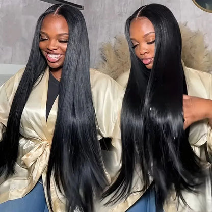 Women's 40 Inch 250% Density Straight HD Lace Front Human Hair Wig