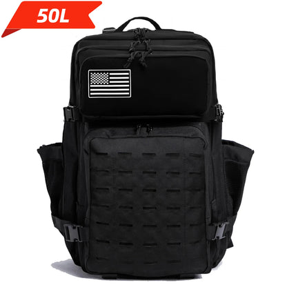 25L or 50L MOLLE Tactical Hiking Backpack with 2 Bottle Holders