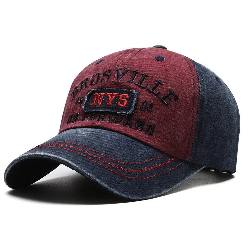 Men's Washed Embroidered Curved Brim Baseball Cap