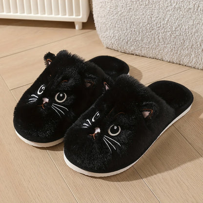 Women’s Plush Cat Slippers Warm Non Slip Indoor House Shoes