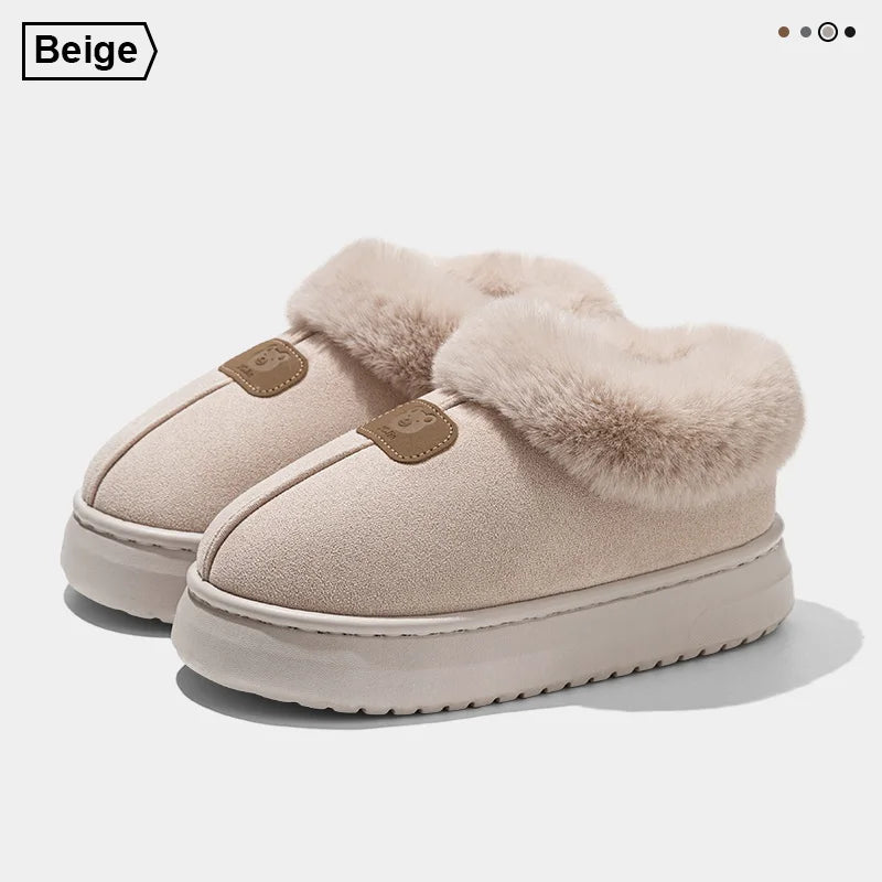 Unisex Fleece Lined EVA Winter Slippers with Ankle Cover