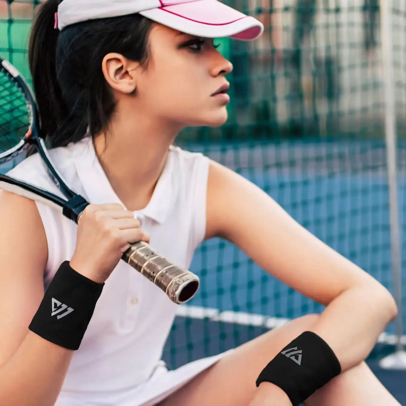 1 or 2 Pack Breathable Sweat Absorbing Sports Wristbands